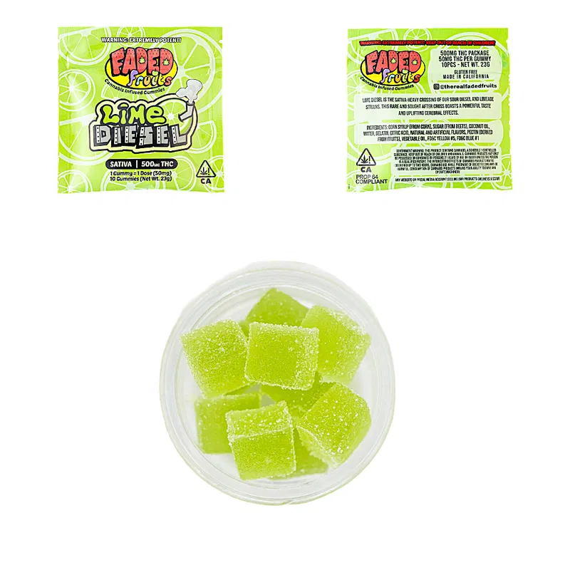 Faded Fruits Lime Diesel Gummies